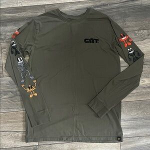Caterpillar Olive Graphic Long Sleeve Tee